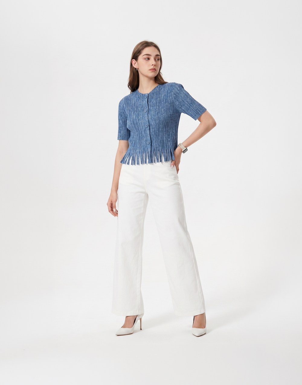 Wrinkle-Free, Cooling & Breathable Free Size Cascade Pleated Blouse