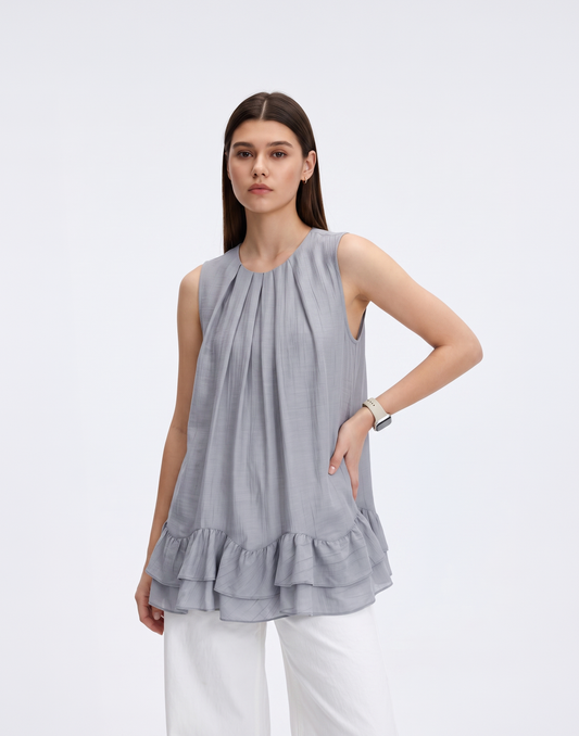 Cooling, Breathable & Tummy Covering Ruffle Top