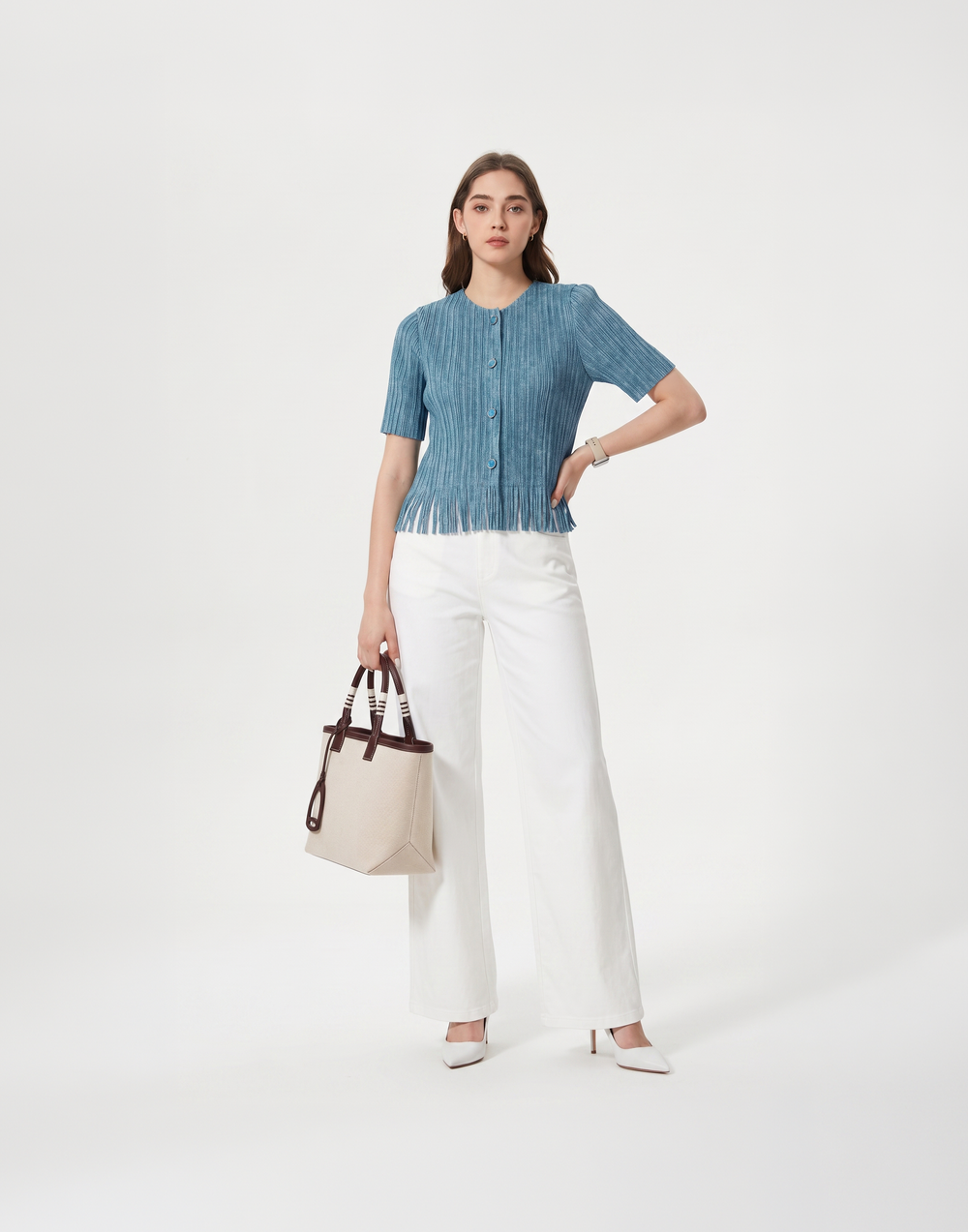 Wrinkle-Free, Cooling & Breathable Free Size Cascade Pleated Blouse
