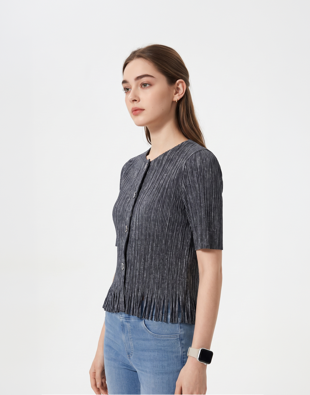 Wrinkle-Free, Cooling & Breathable Free Size Cascade Pleated Blouse