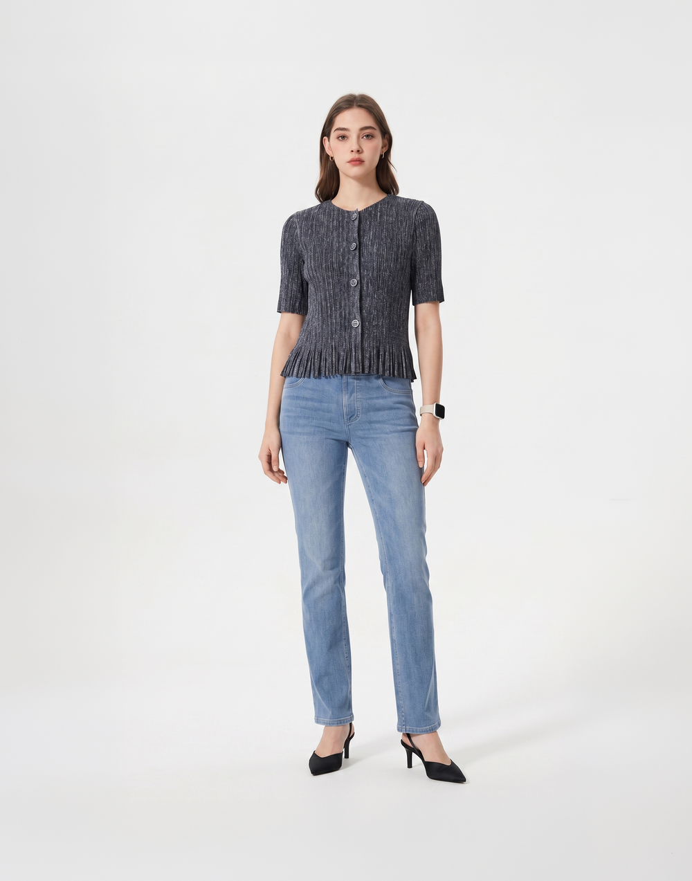 Wrinkle-Free, Cooling & Breathable Free Size Cascade Pleated Blouse
