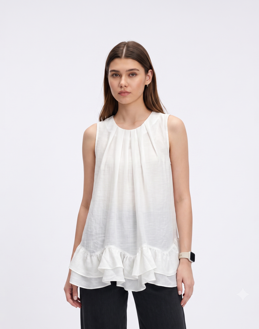 Cooling, Breathable & Tummy Covering Ruffle Top