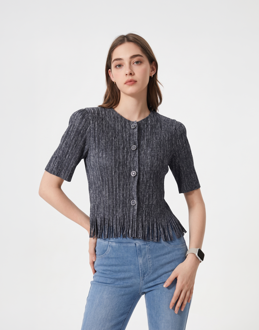 Wrinkle-Free, Cooling & Breathable Free Size Cascade Pleated Blouse