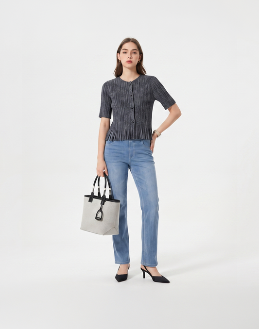 Wrinkle-Free, Cooling & Breathable Free Size Cascade Pleated Blouse