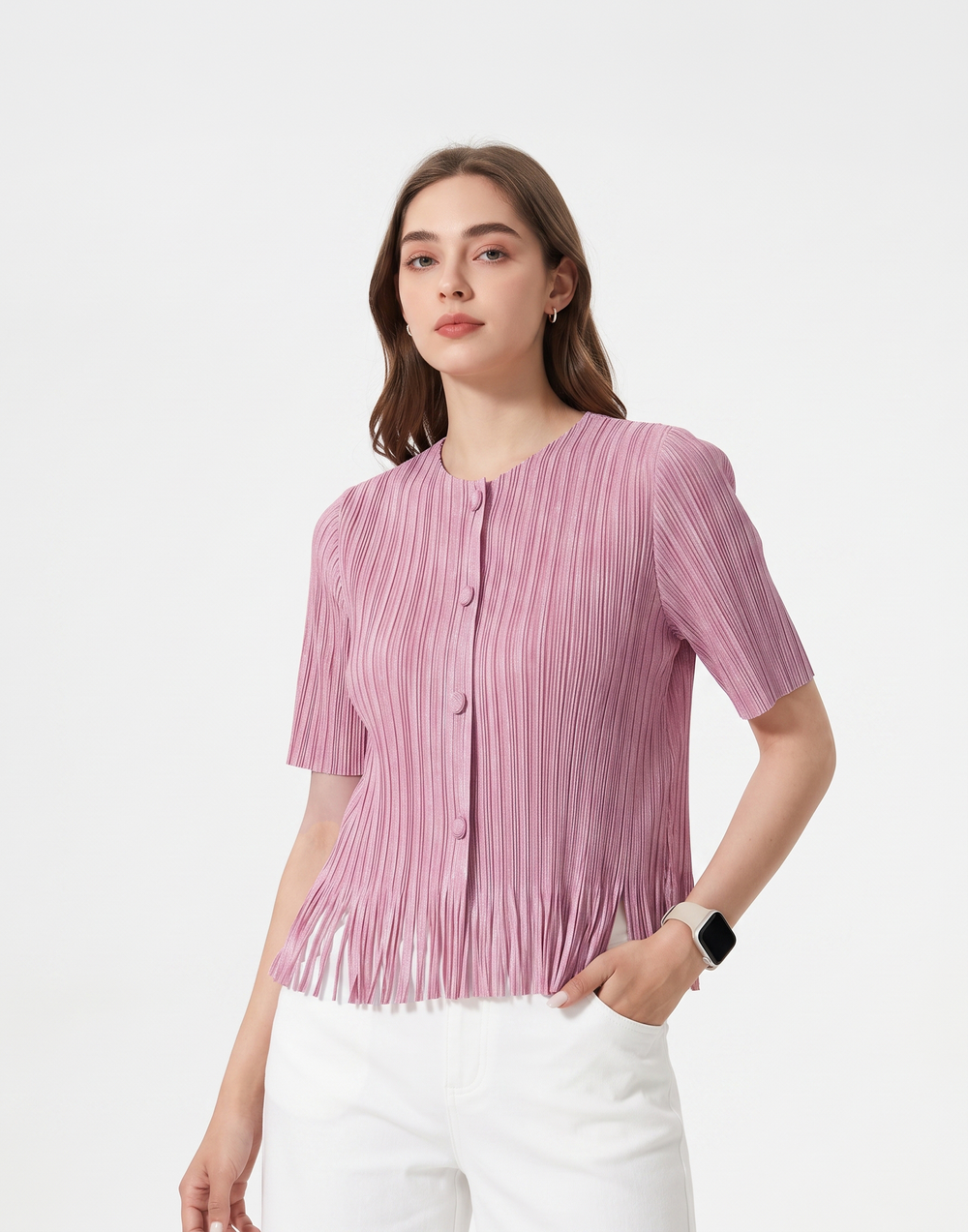 Wrinkle-Free, Cooling & Breathable Free Size Cascade Pleated Blouse