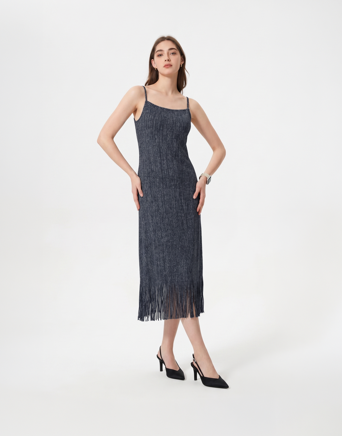 Wrinkle-Free, Cooling & Breathable Free Size Cascade Pleated Set