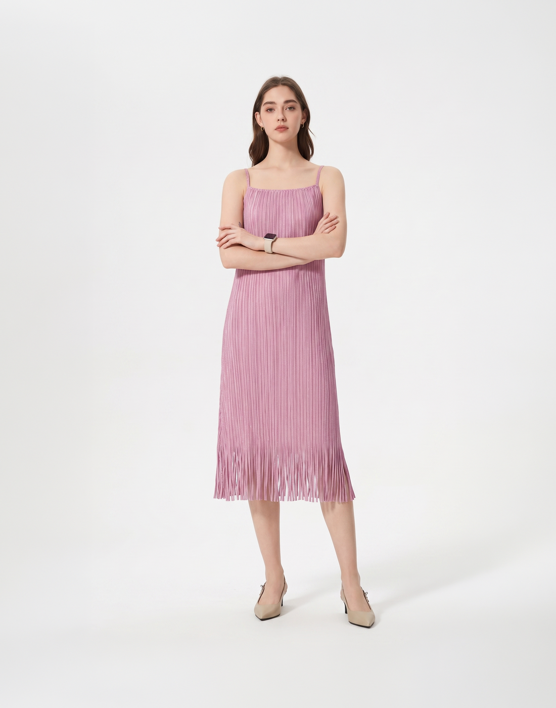 Wrinkle-Free, Cooling & Breathable Free Size Cascade Pleated Set