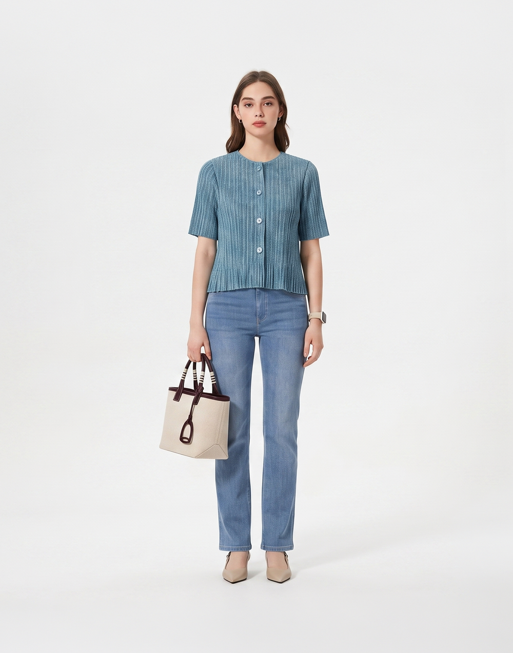 Wrinkle-Free, Cooling & Breathable Free Size Cascade Pleated Blouse