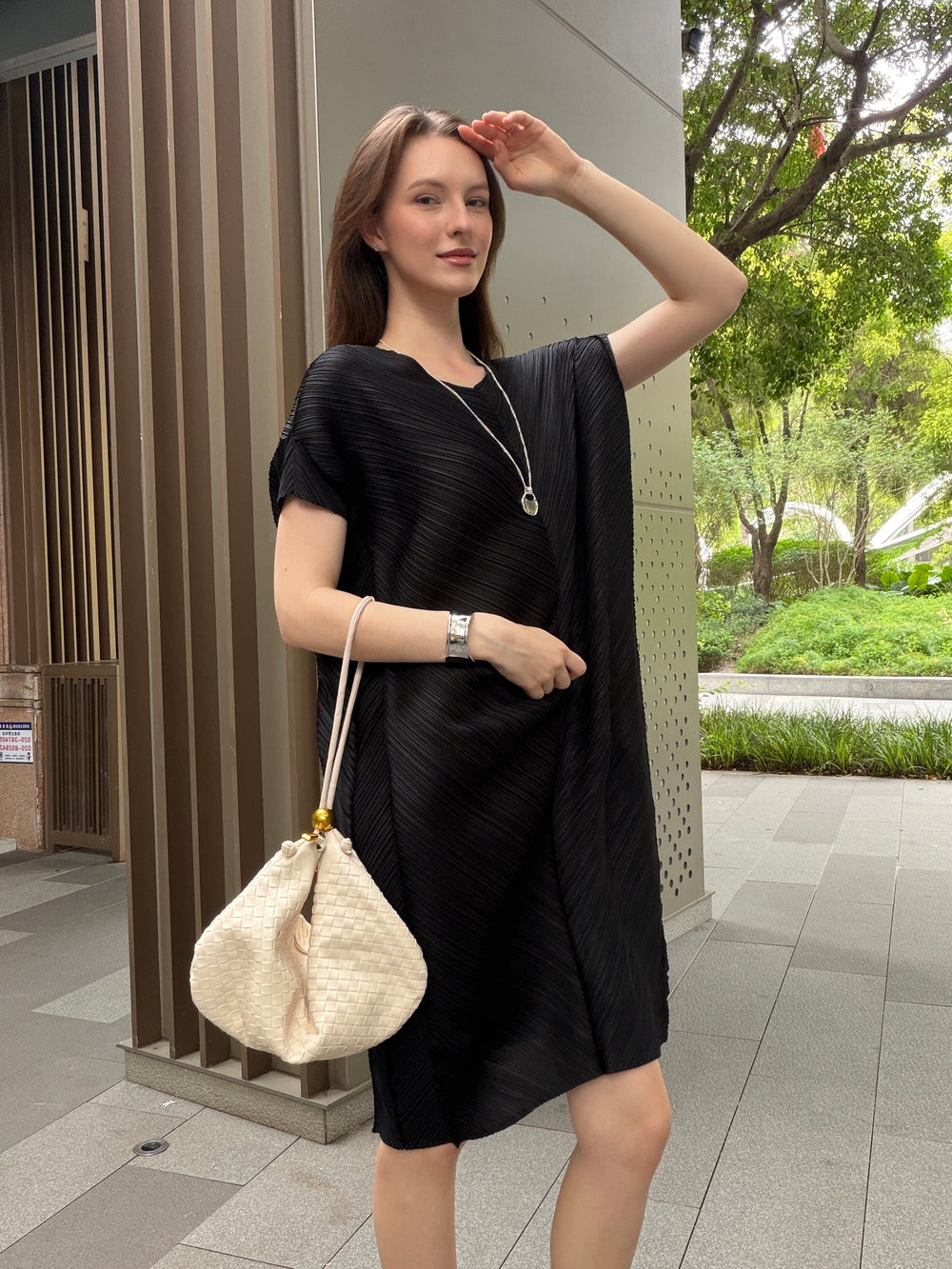 Wrinkle-Free, Cooling & Stretchy Pleated Bliss Dress With Sleeves