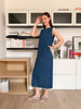 ⁠Wrinkle-Free Denim Travel Dress With Pockets