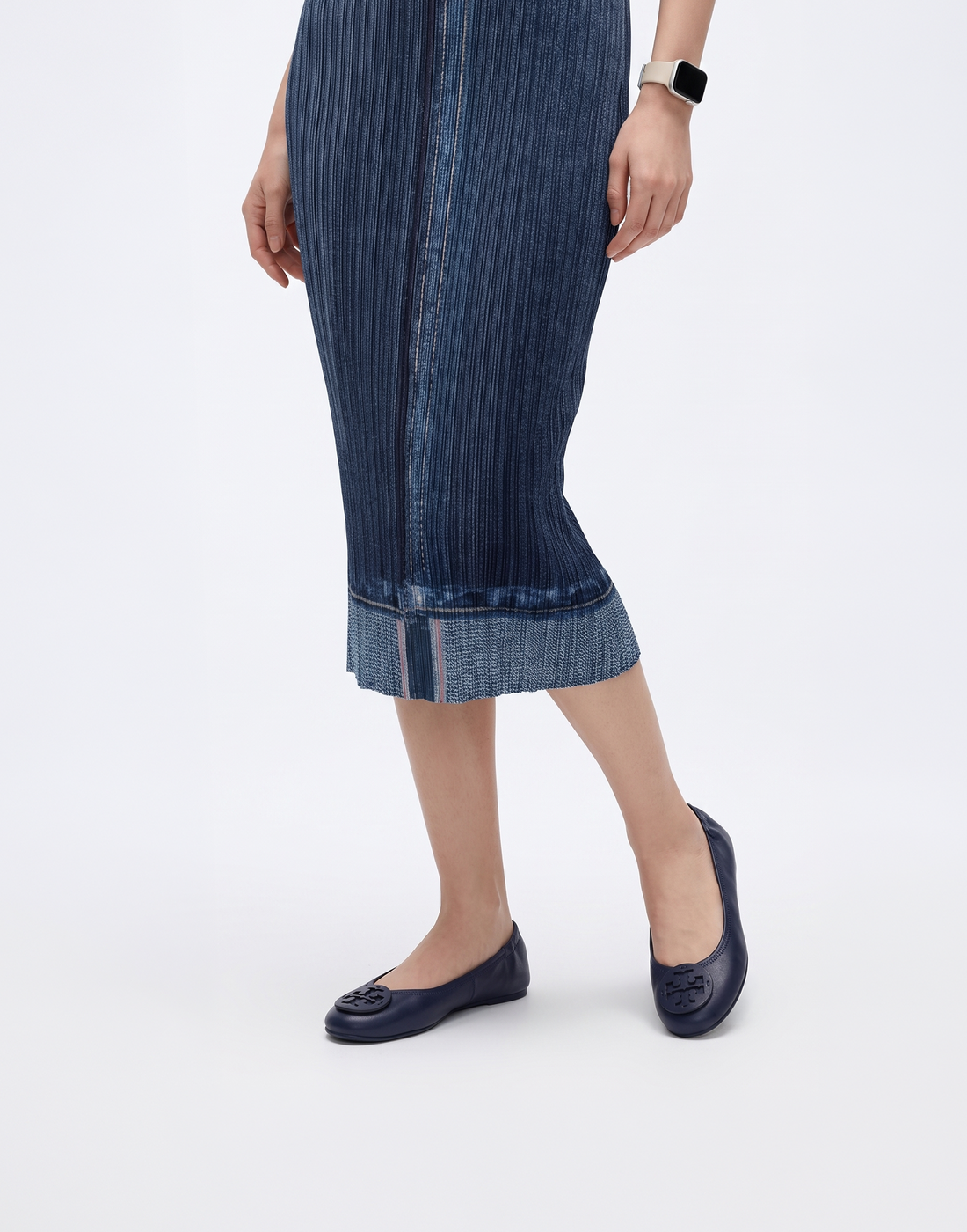 Wrinkle-Free, Cooling & Breathable Free Size Santorini Pleated Denim Dress