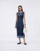 Wrinkle-Free, Cooling & Breathable Free Size Santorini Pleated Denim Dress