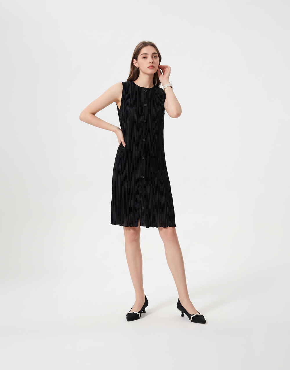 Wrinkle-Free, Cooling, Breathable Free Size Amara Dress With Pockets