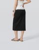 Cooling, Buttery Soft, Stretchy & Tummy Tucking Cloud Denim Skirt With Pockets