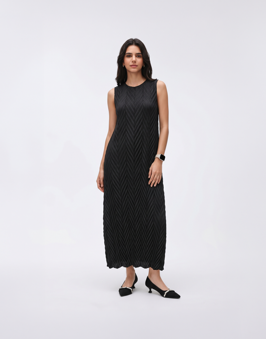Wrinkle-Free, Cooling & Breathable Free Size Pleated Vera Dress