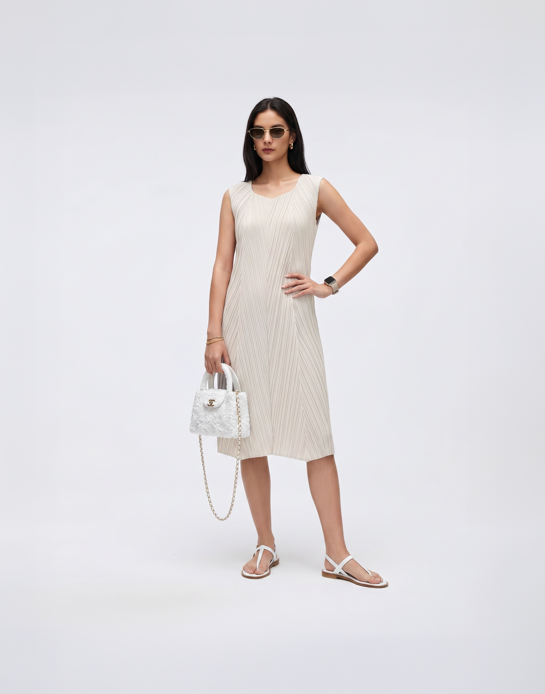 Cooling, Wrinkle-Free & Free Size Solace Pleated Dress
