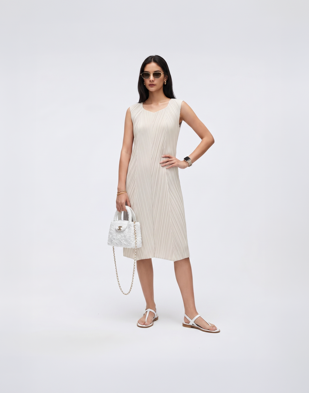 Cooling, Wrinkle-Free & Free Size Solace Pleated Dress