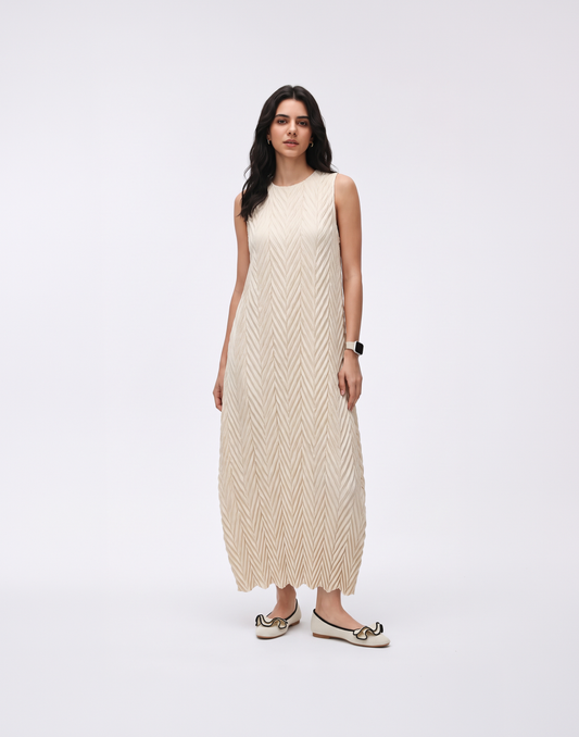 Wrinkle-Free, Cooling & Breathable Free Size Pleated Vera Dress