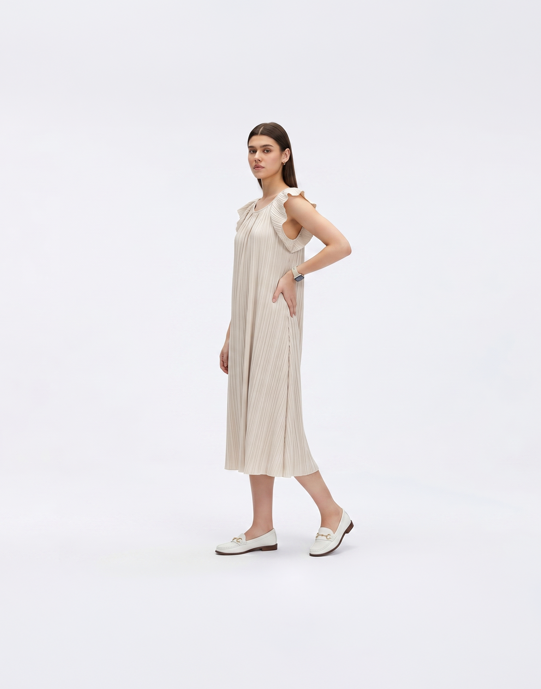Wrinkle-Free, Cooling & Free Size Pleated Ruby Dress