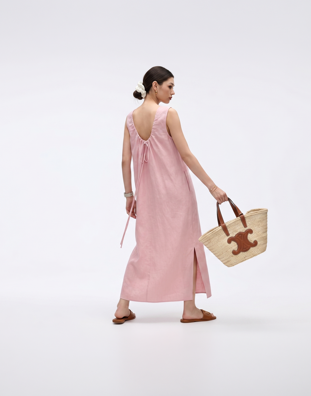 Cooling, Breathable Weekend Shift Linen Dress With Pockets