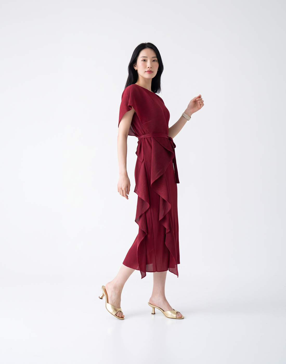 Wrinkle-Free, Cooling & Free Size Pleated Celina Dress
