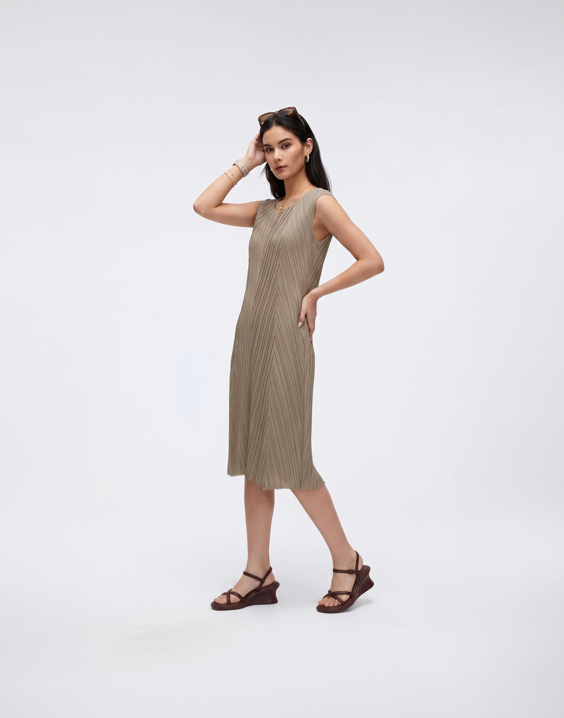 Cooling, Wrinkle-Free & Free Size Solace Pleated Dress