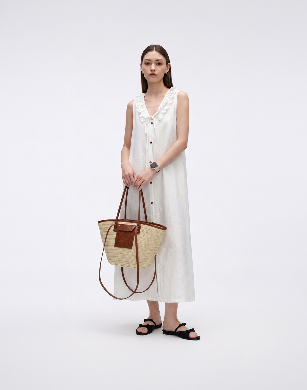 Cooling & Breathable Linen Fern Dress With Pockets