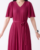 Wrinkle-Free, Free Size & Flattering Daisy Pleated Dress With Adjustable Waist Tie