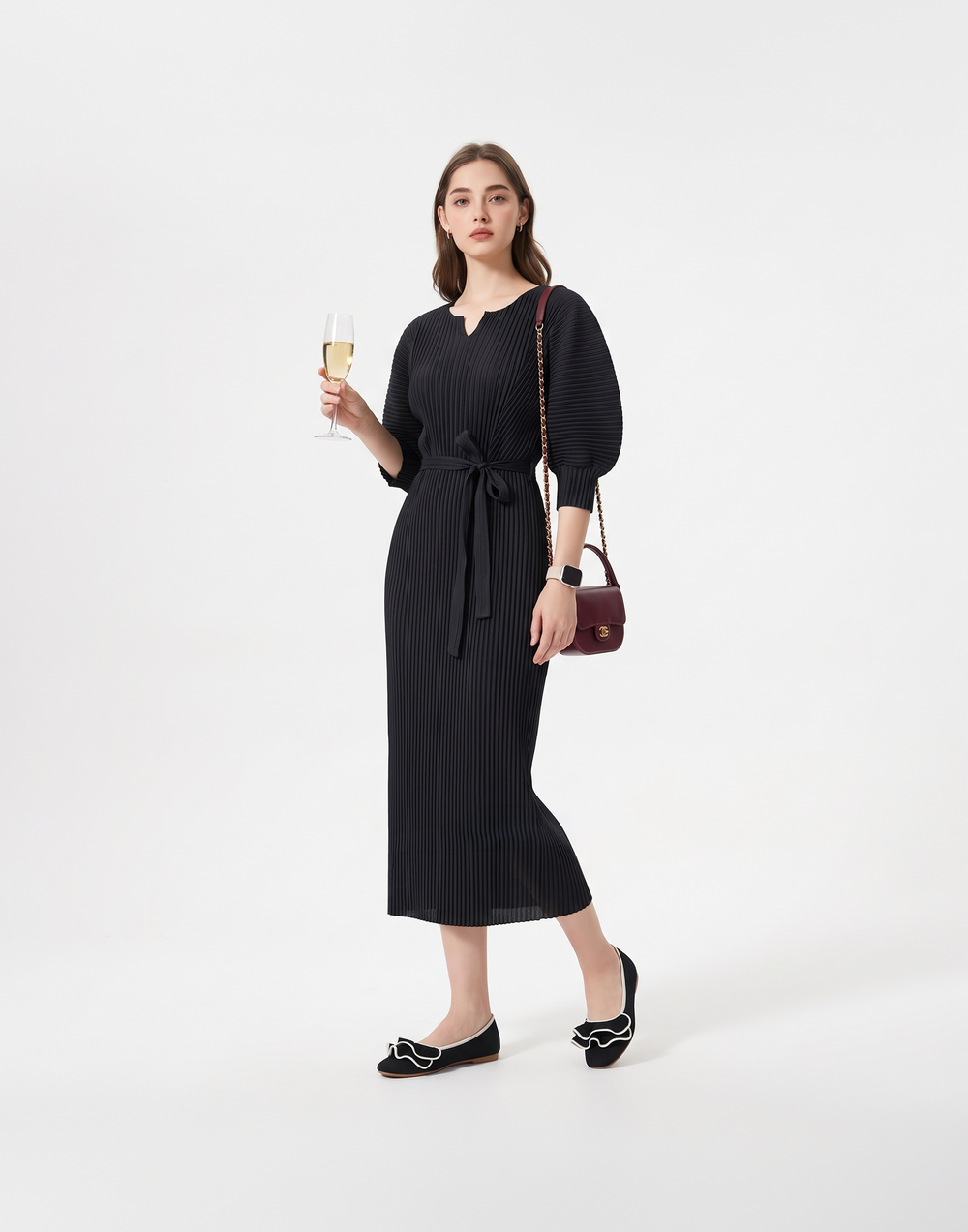 Wrinkle-Free, Cooling & Breathable Free Size Daydream Dress With Sleeves