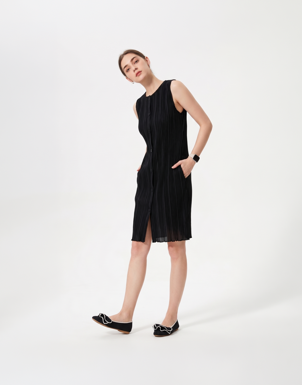 Wrinkle-Free, Cooling, Breathable Free Size Amara Dress With Pockets