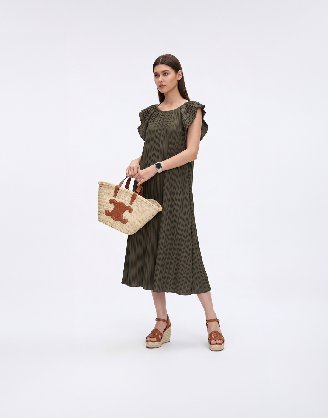 Wrinkle-Free, Cooling & Free Size Pleated Ruby Dress