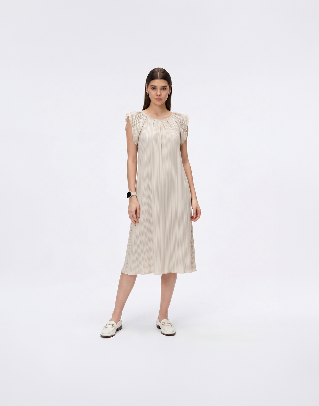 Wrinkle-Free, Cooling & Free Size Pleated Ruby Dress