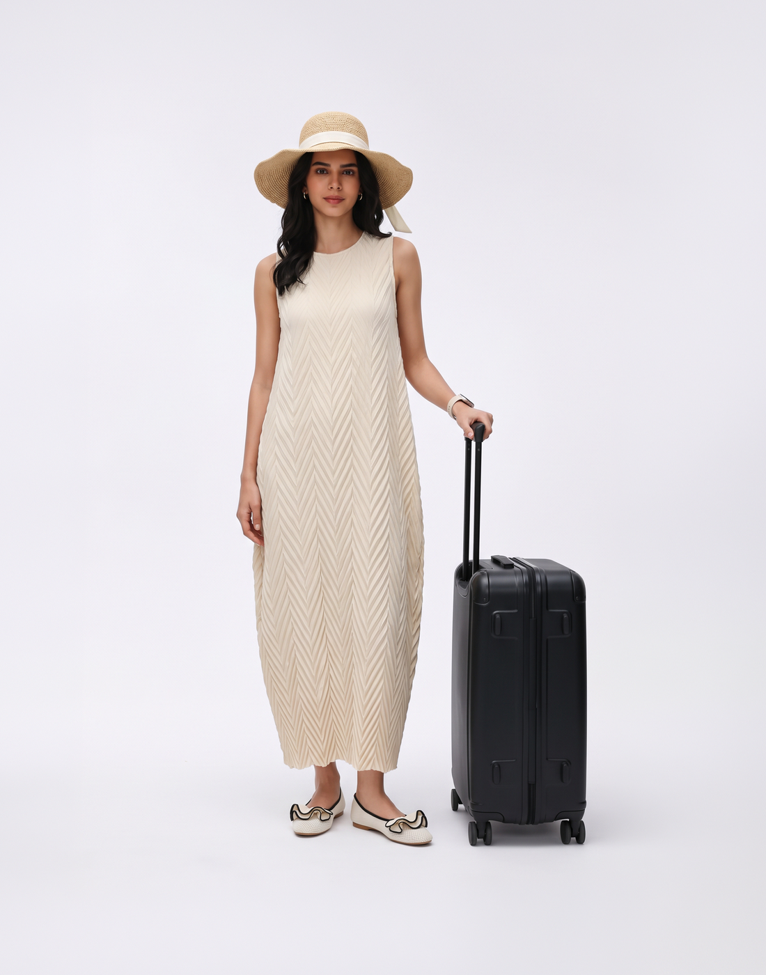 Wrinkle-Free, Cooling & Breathable Free Size Pleated Vera Dress