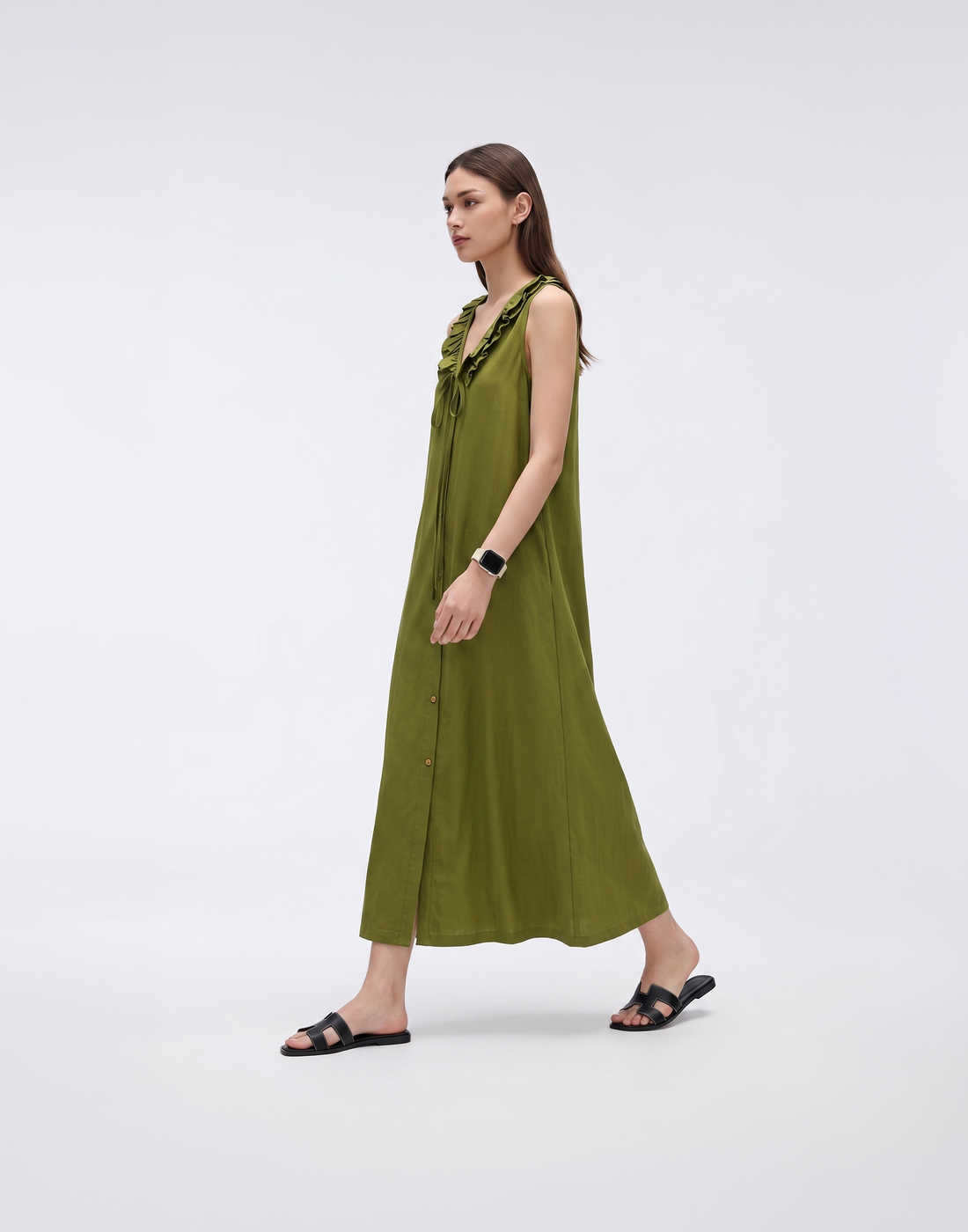Cooling & Breathable Linen Fern Dress With Pockets