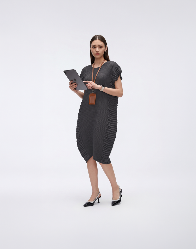 Wrinkle-Free, Cooling & Free Size Pleated Bella Dress