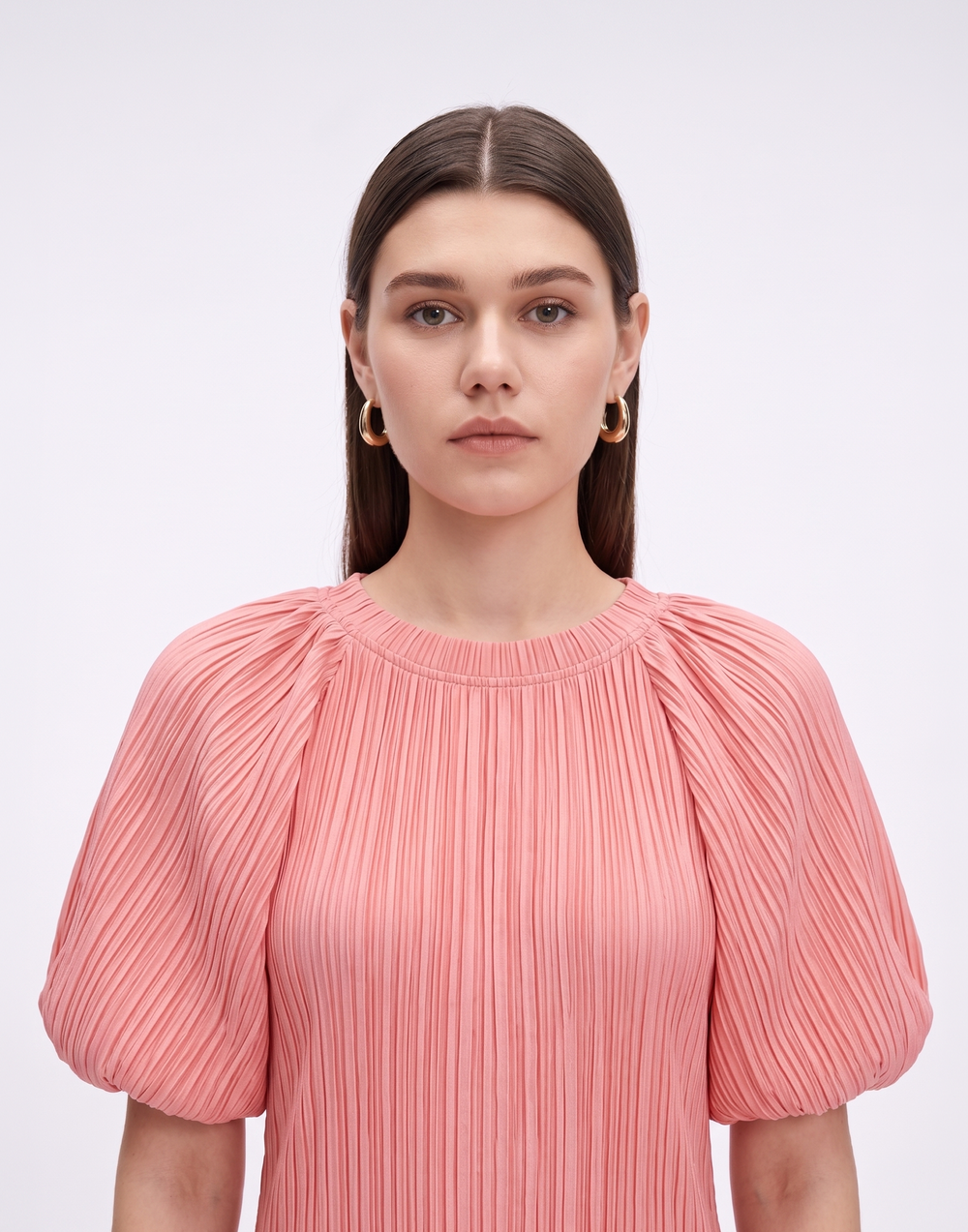 Cooling & Wrinkle-Free 2-in-1 Halo Pleated Dress With Sleeves