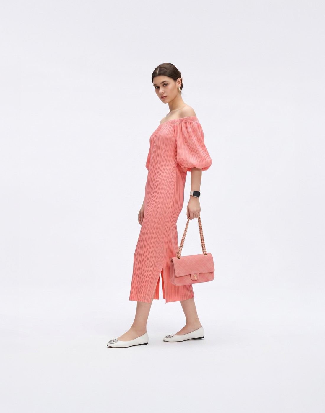 Cooling & Wrinkle-Free 2-in-1 Halo Pleated Dress With Sleeves