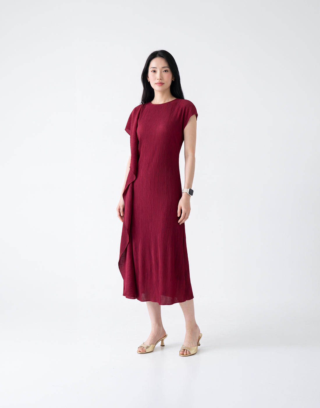 Wrinkle-Free, Cooling & Free Size Pleated Celina Dress