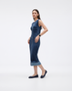 Wrinkle-Free, Cooling & Breathable Free Size Santorini Pleated Denim Dress