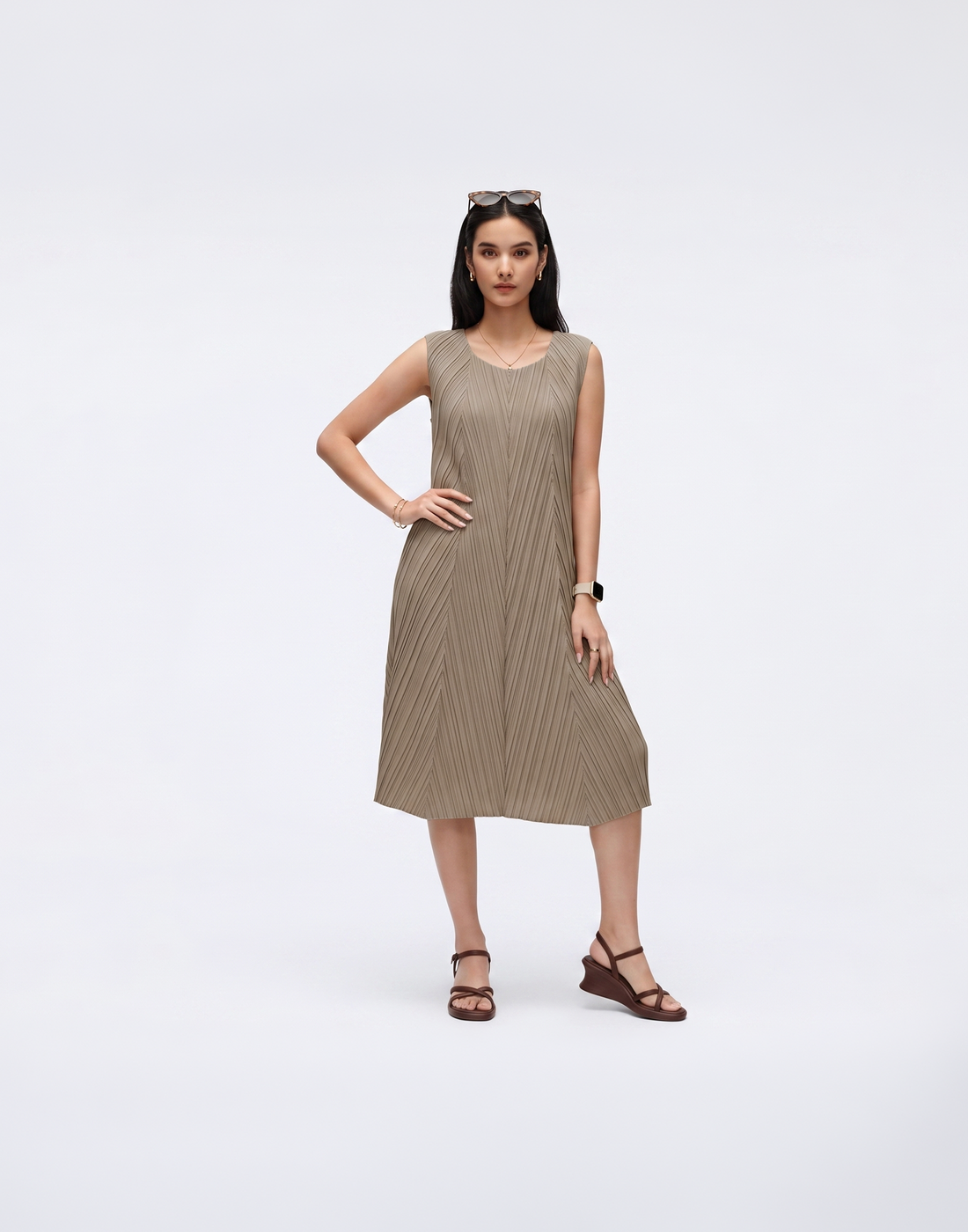 Cooling, Wrinkle-Free & Free Size Solace Pleated Dress