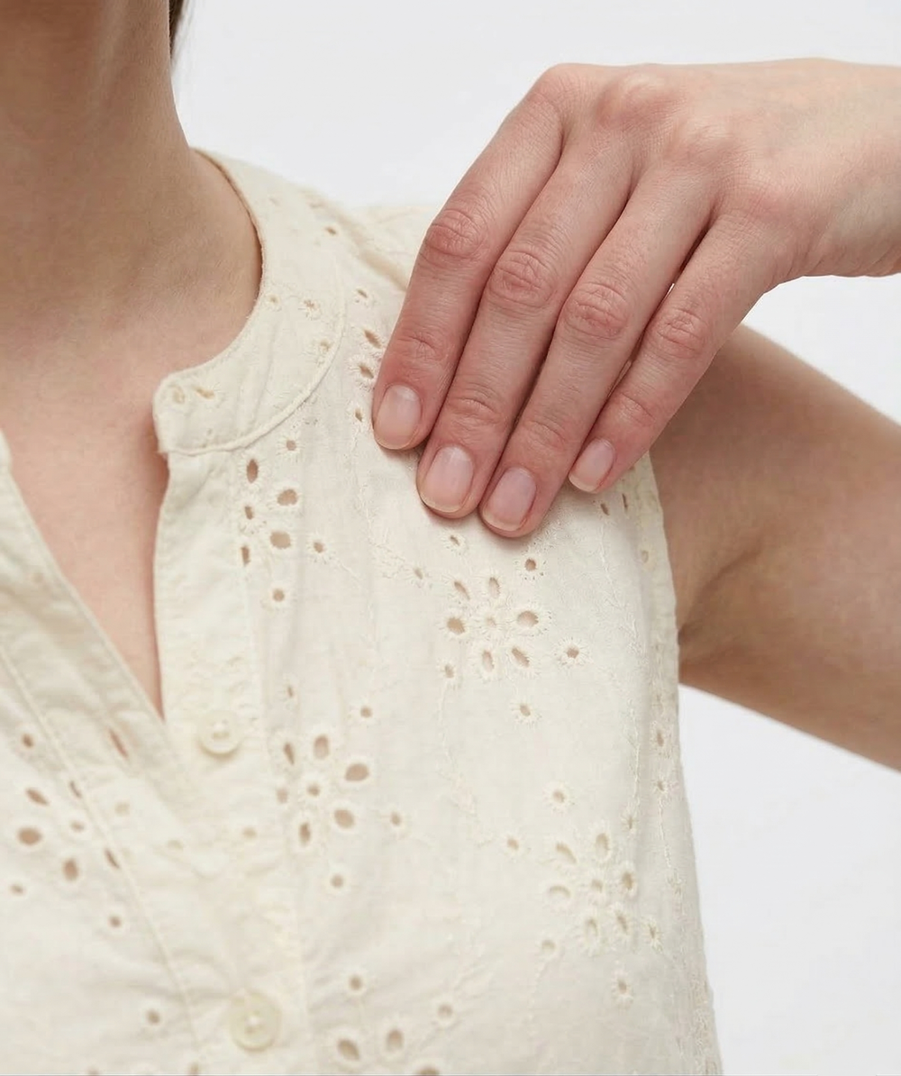 Cooling & Breathable Eyelet Embroidery Sassy Dress With Pockets