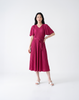 Wrinkle-Free, Free Size & Flattering Daisy Pleated Dress With Adjustable Waist Tie