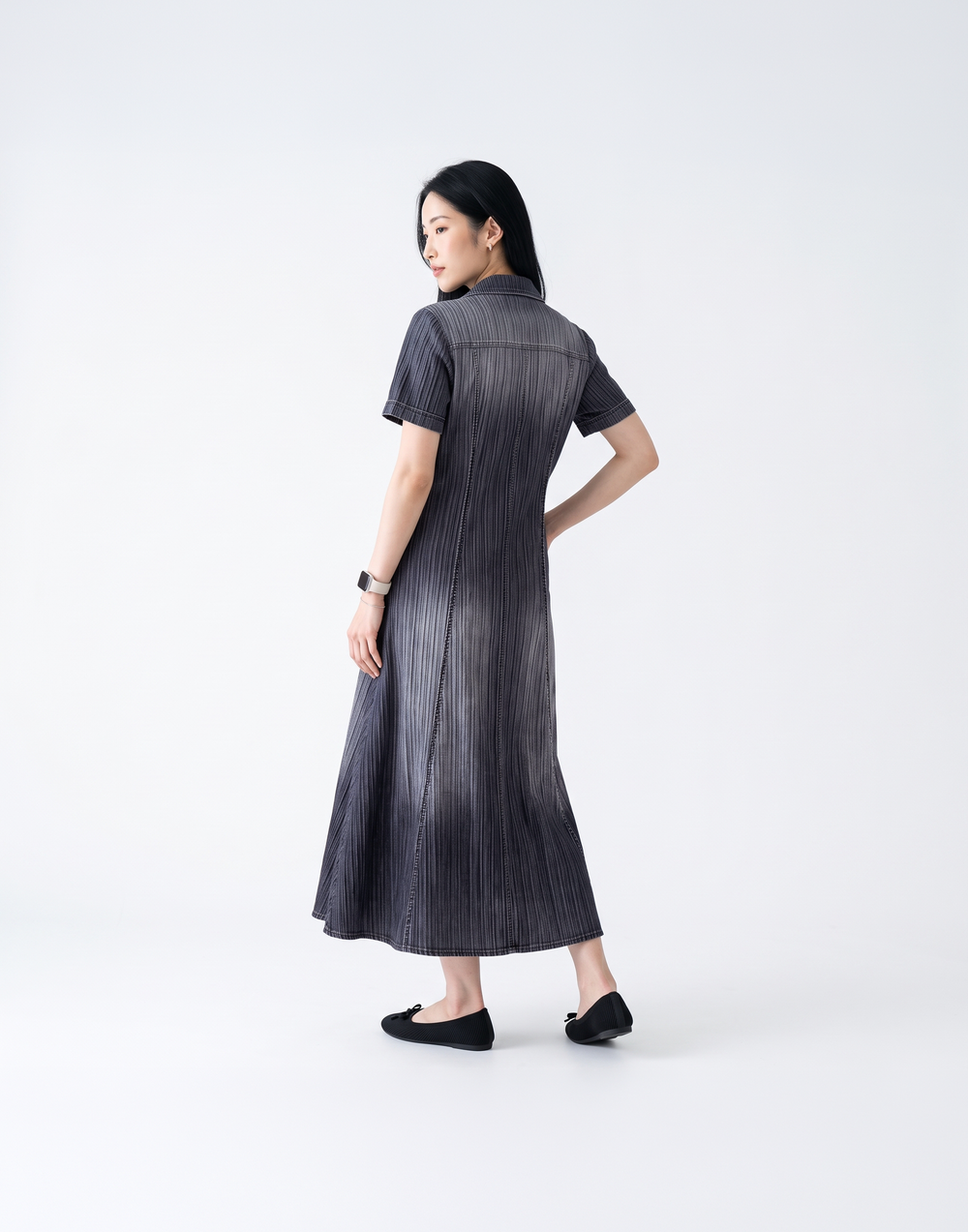Wrinkle-Free, Cooling & Breathable Free Size Elera Denim Dress