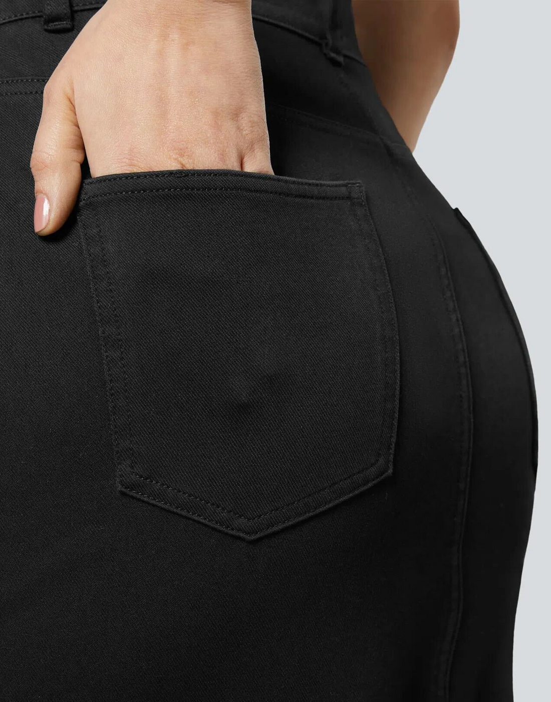 Cooling, Buttery Soft, Stretchy & Tummy Tucking Cloud Denim Skirt With Pockets