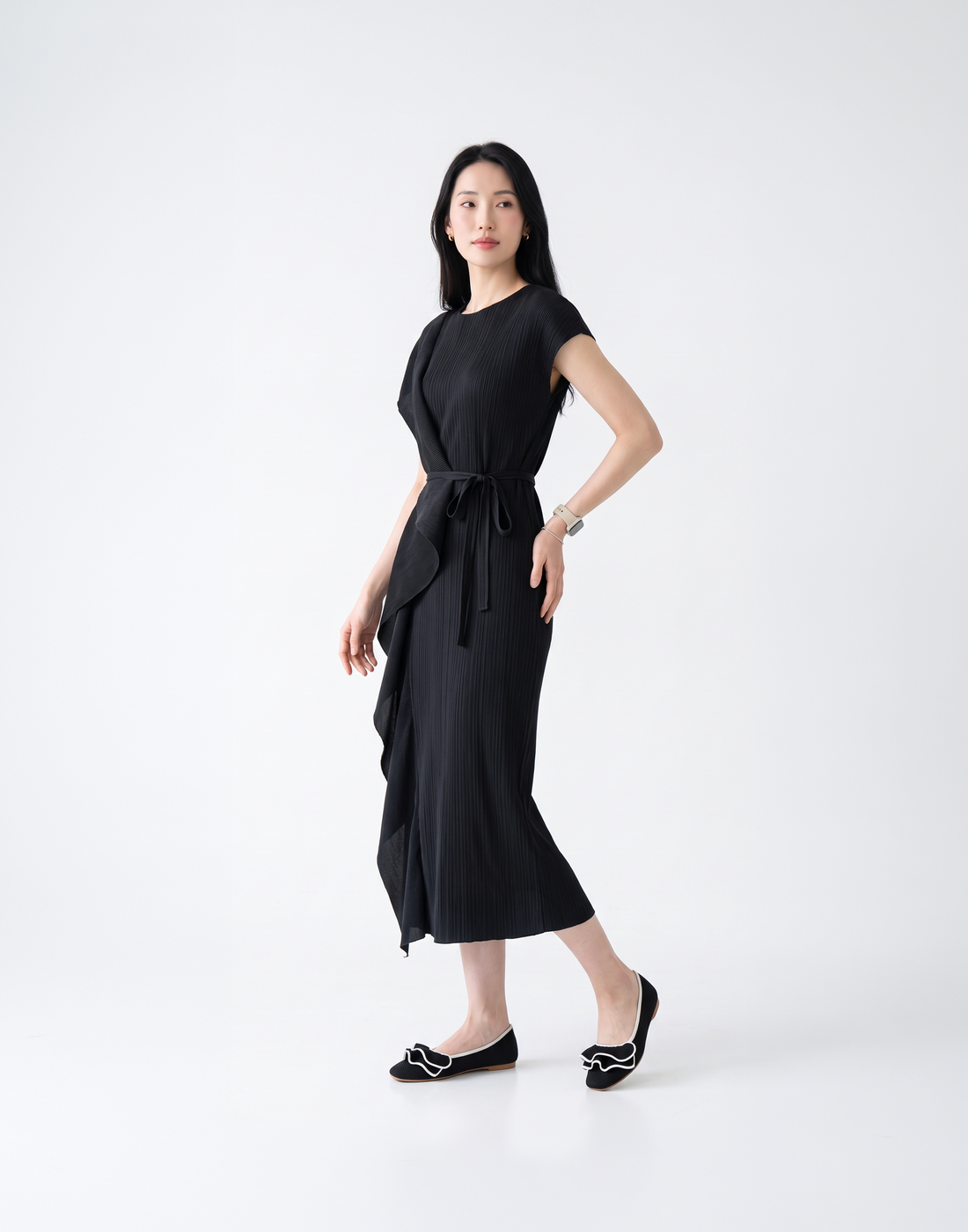 Wrinkle-Free, Cooling & Free Size Pleated Celina Dress