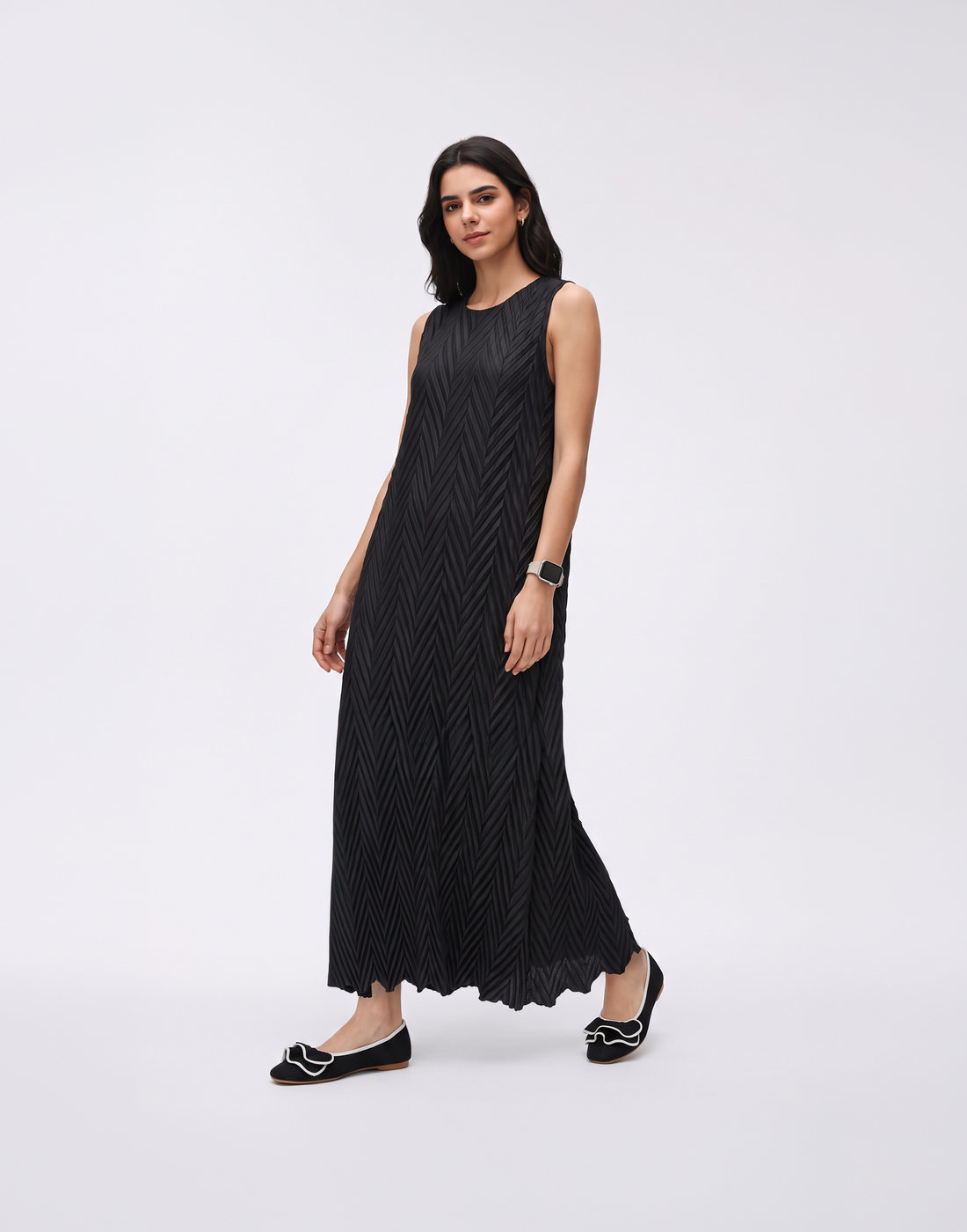 Wrinkle-Free, Cooling & Breathable Free Size Pleated Vera Dress