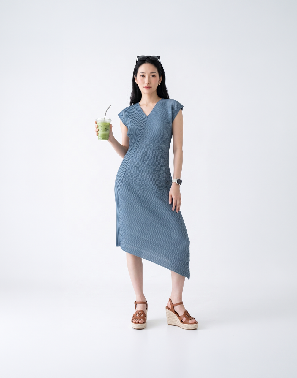 Wrinkle-Free, Cooling & Breathable Celeste Pleated Dress