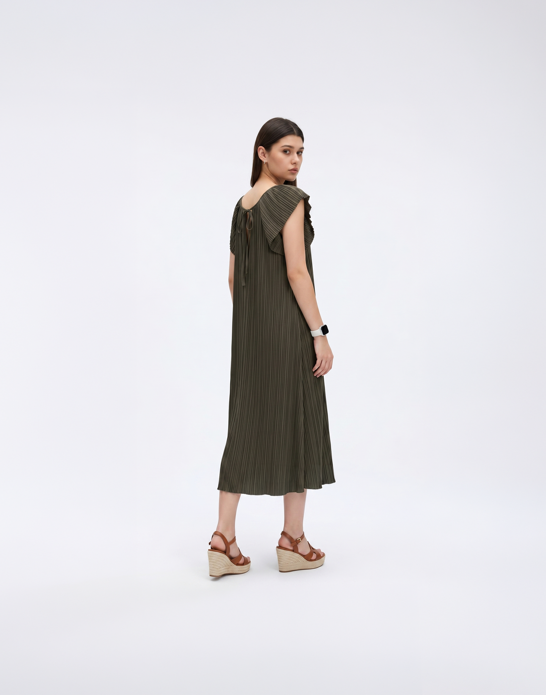 Wrinkle-Free, Cooling & Free Size Pleated Ruby Dress