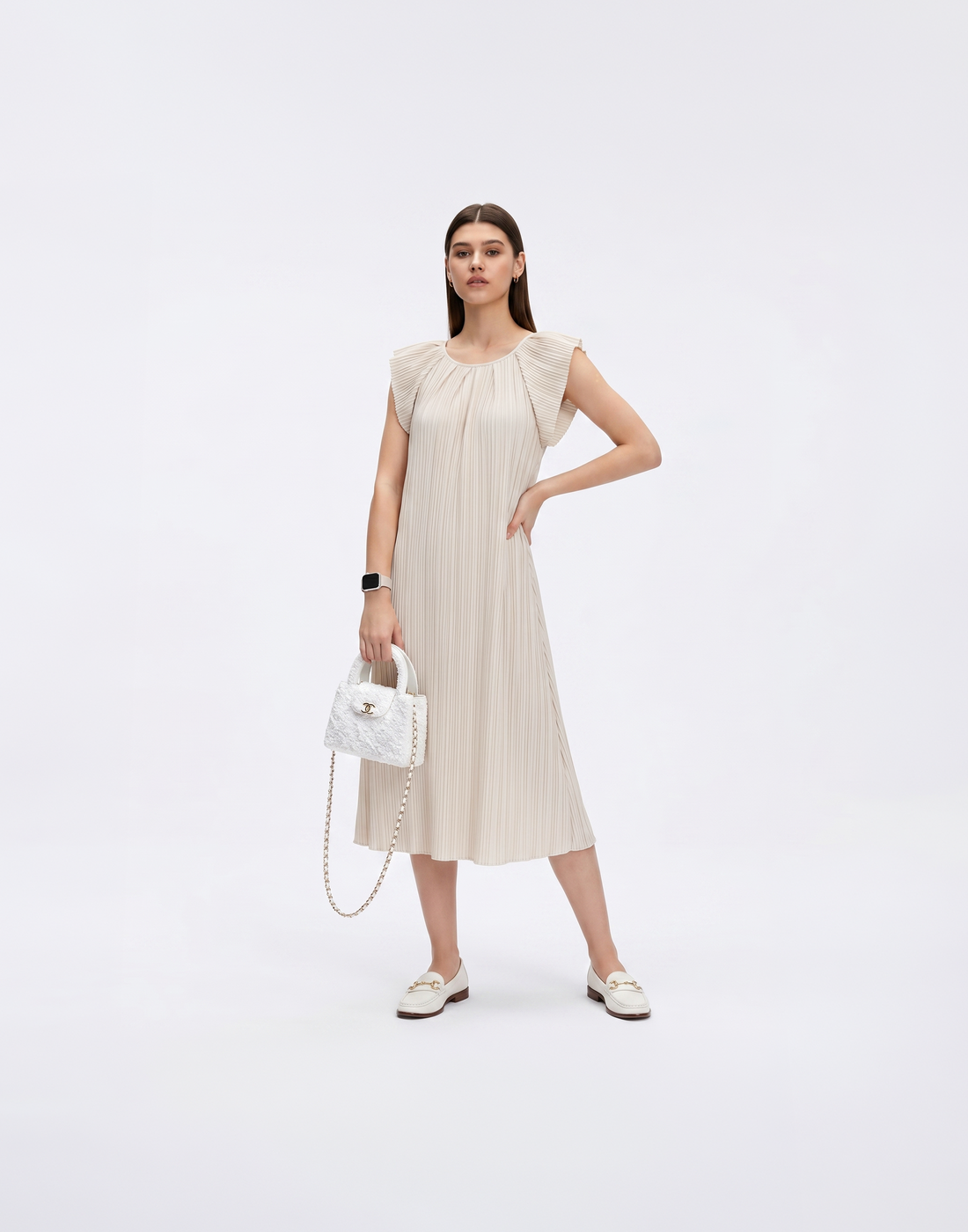 Wrinkle-Free, Cooling & Free Size Pleated Ruby Dress