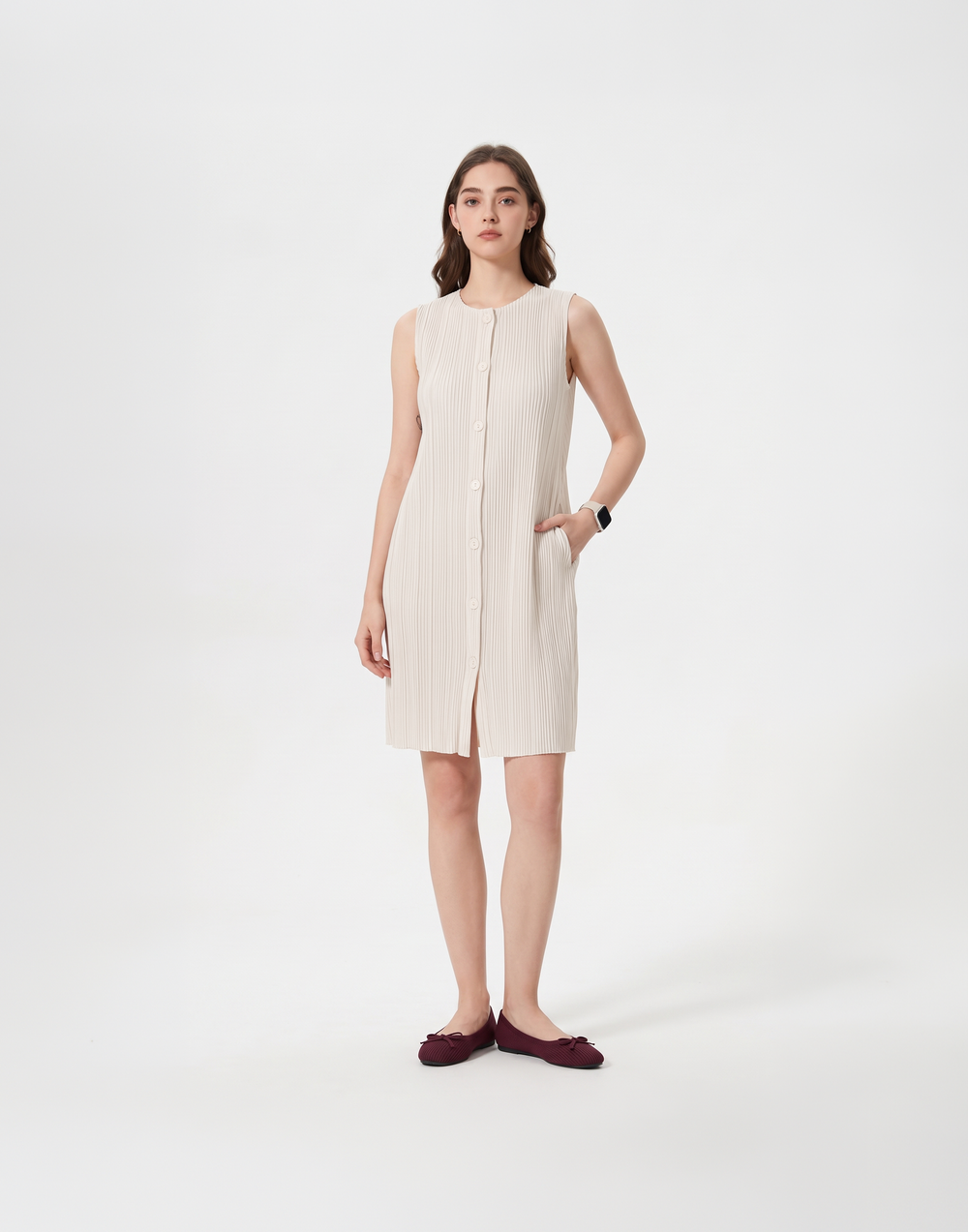 Wrinkle-Free, Cooling, Breathable Free Size Amara Dress With Pockets